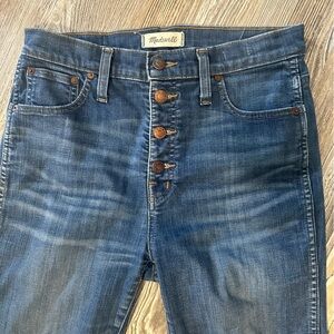 Women’s Madewell 10” High Rise Button Fly Skinny Jeans, size 28